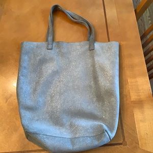Monserat De Lucca sparkly grey leather tote